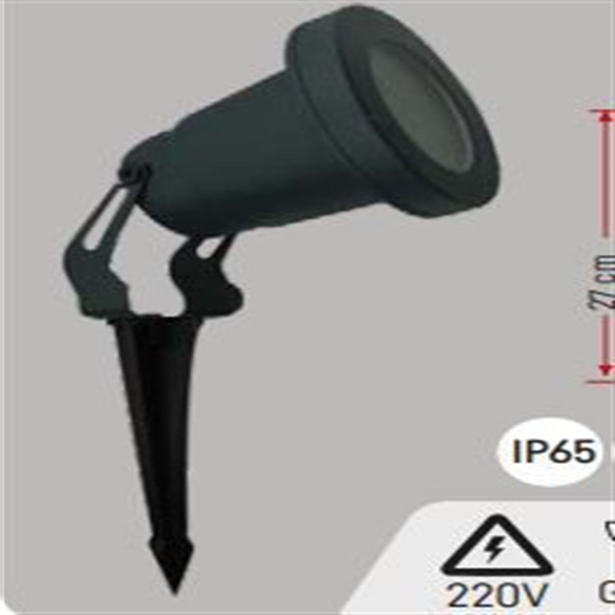 GU-10 ANTRASİT KAZIKLI ÇİM ARMATÜRÜ IP65 1